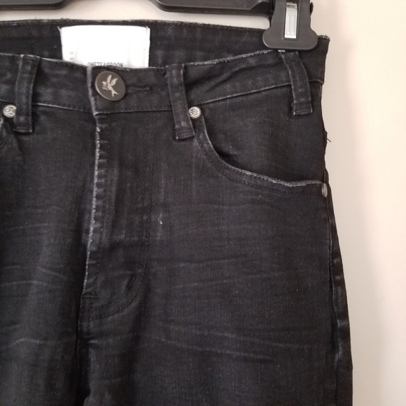 One Teaspoon Jeans High Waist Freebirds II Size 24 Black Distressed Denim - Picture 11 of 12